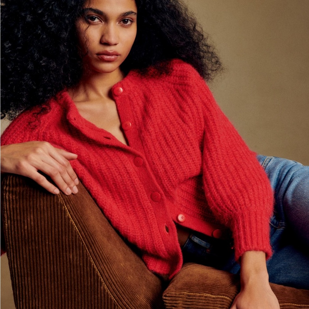 Sezane Emile Cardigan Red - Size XS